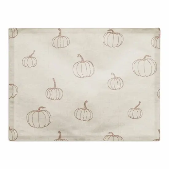 Dusty Rose Mini Pumpkin Pattern Cotton Twill Placemat {1}