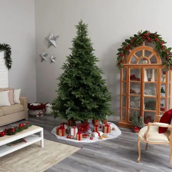 9ft. Pre-Lit North Carolina Spruce Artificial Christmas Tree, Clear LED Lights {11}