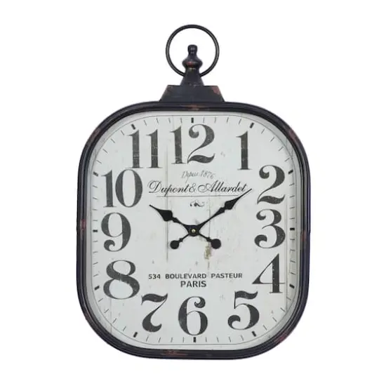 26" Black Metal Vintage Wall Clock {1}