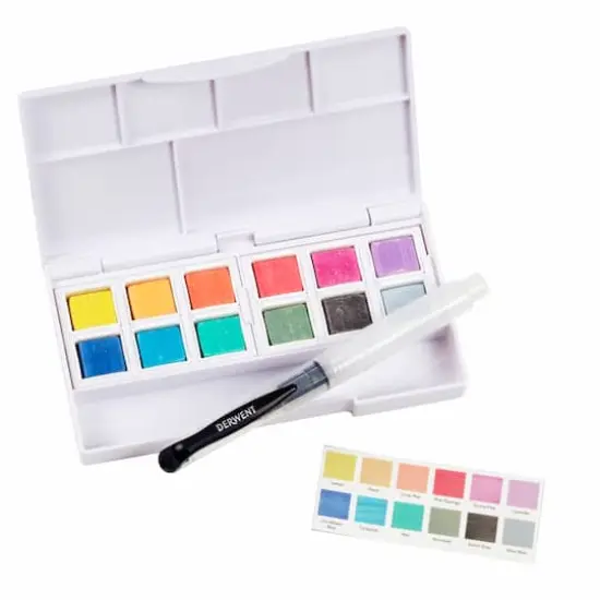 Derwent Pastel Shades Watercolor Paint Pan Set {5}