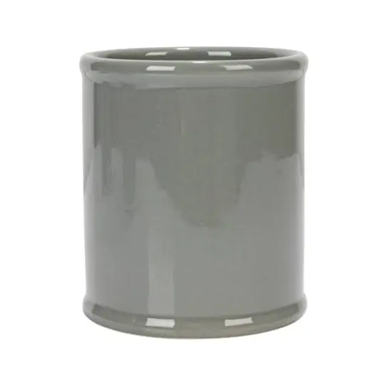 Hello Honey&reg; 11.5" Gray Farmhouse Ceramic Crocks in White Metal Holder {5}