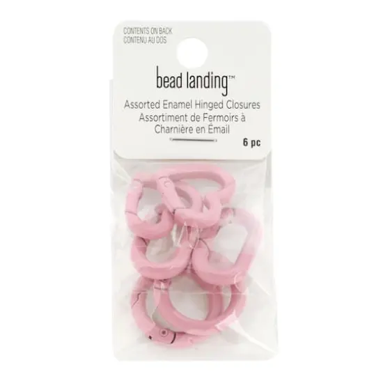 Enameled Hinge Closure Assortment by Bead Landing&trade; Light Pink {4}