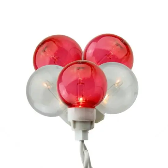 100ct. Red & White G30 Icicle Mini Christmas String Light Set {1}