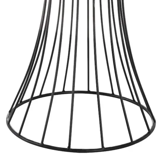 White Metal Planter with Black Hourglass Stands Set {6}