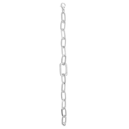 7.1" Silver Paperclip Link Charm Bracelet by Bead Landing&trade; {4}