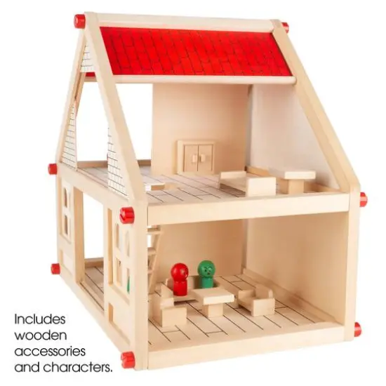 2 Story Wood Dollhouse Playset {7}