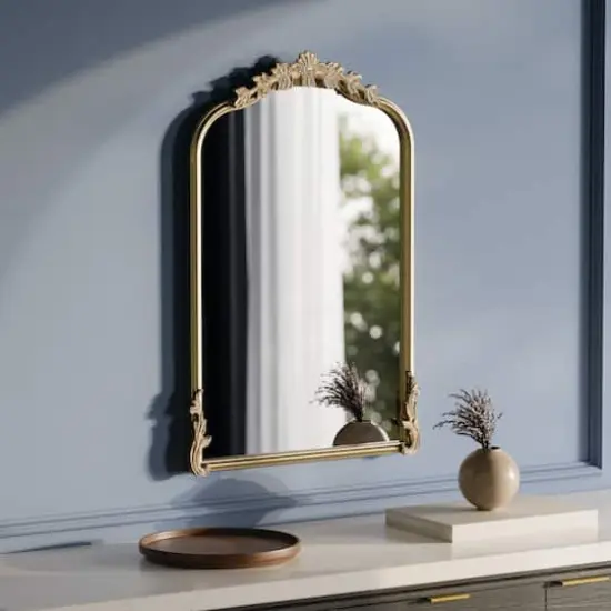 18" x 27" Ornate Arch Wall Mirror in Gold Metal Frame by Ashland&reg; {3}