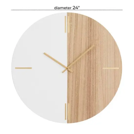 Brown MDF Contemporary Wall Clock, 24" x 24" x 2" {7}