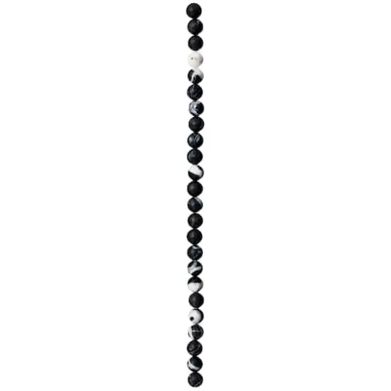 Black & White Zebra Stone Round Beads, 8mm by Bead Landing&trade; {4}