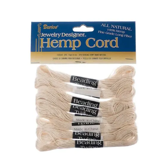 Darice&reg; Natural 3-Ply Hemp Cord Beading Twine, 8ct. {4}