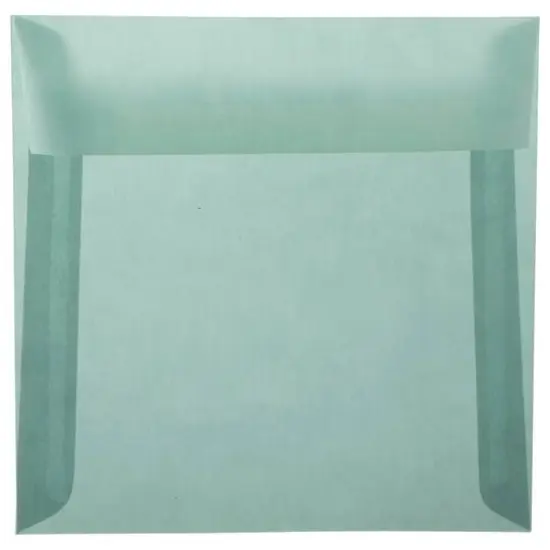 JAM Paper 6.5" x 6.5" Translucent Vellum Envelopes, 50ct. Ocean Blue {1}