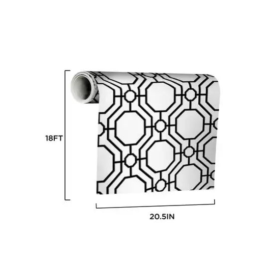 InHome Crawford Black & White Peel & Stick Wallpaper {10}