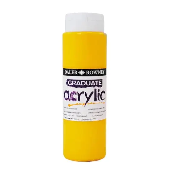 Daler-Rowney&reg; Graduate Acrylic, 500mL Cadmium Yellow Deep Hue {1}