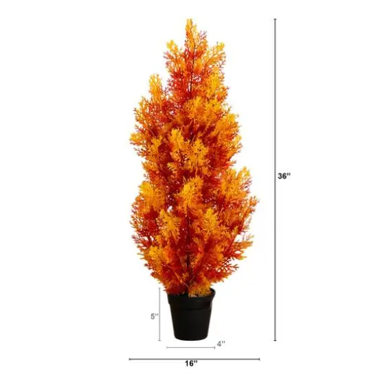 3ft. UV Resistant Autumn Artificial Fall Cedar Tree (Indoor/Outdoor) {3}