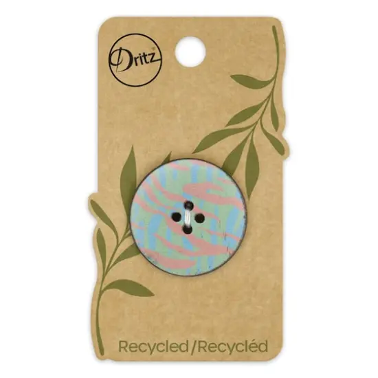 Dritz&reg; 30mm Multicolor Print Recycled Leather Round Button, 3ct. {1}