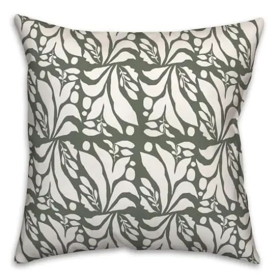 18" Fun Foliage Indoor/Outdoor Pillow Sage {1}