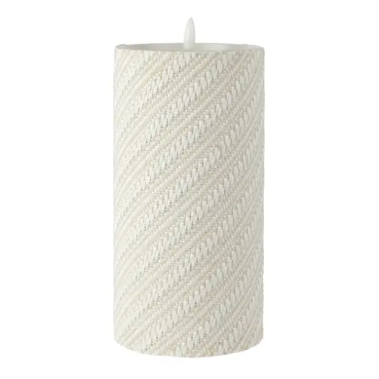 8" Woven Wax LED Pillar Candle by Ashland&reg; White {1}
