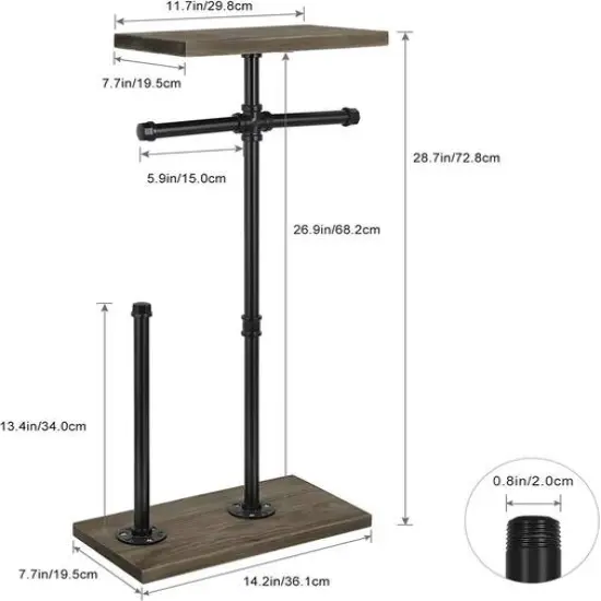 Brown Toilet Paper Holder with Shelf {3}