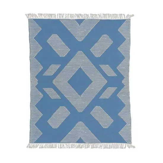 National Outdoor Living&reg; Geometric Hand Woven Outdoor Rug Dusty Blue {1}