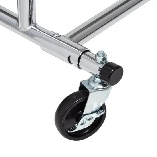 Honey Can Do Chrome Dual Bar Adjustable Rolling Garment Rack {4}
