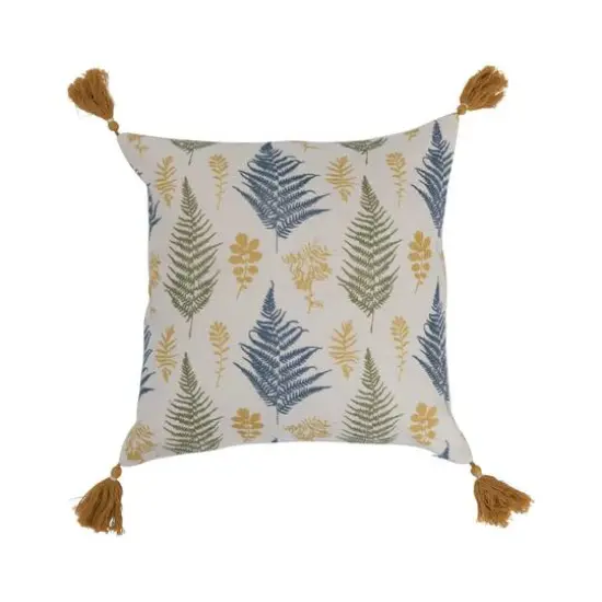 Hello Honey&reg; Multicolor Botanical Print Cotton Pillow with Tassels {1}