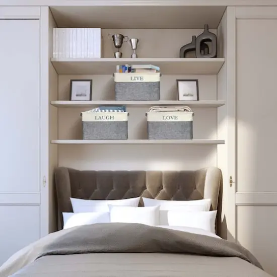 Sorbus 11" Gray Twill Caps Love Live Laugh Storage Basket Set {3}