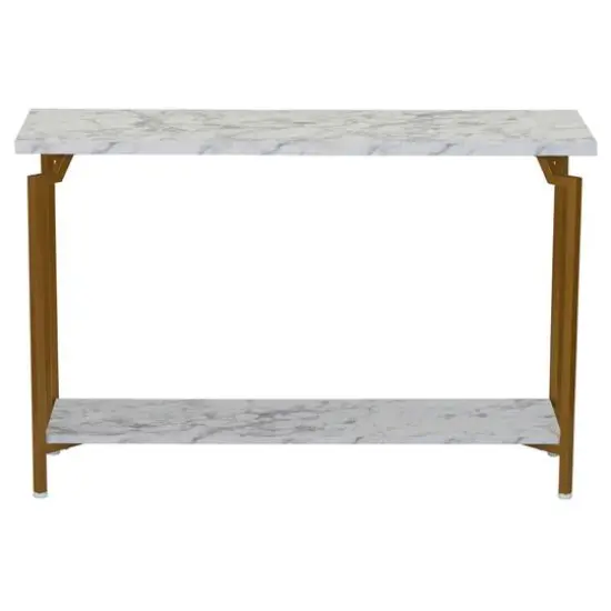 Household Essentials Crown Console 23" 2-Tier Console Table White {7}