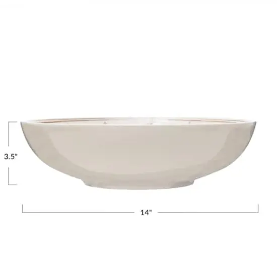 Hello Honey&reg; 14" Hand Painted Ceramic Serving Bowl {7}