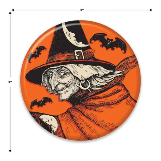Beistle Vintage Halloween Classic Witch Button, 6ct. {6}