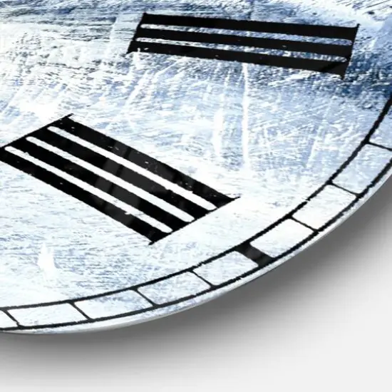 Designart Blue Wipe Out Farmhouse Wall Clock {5}