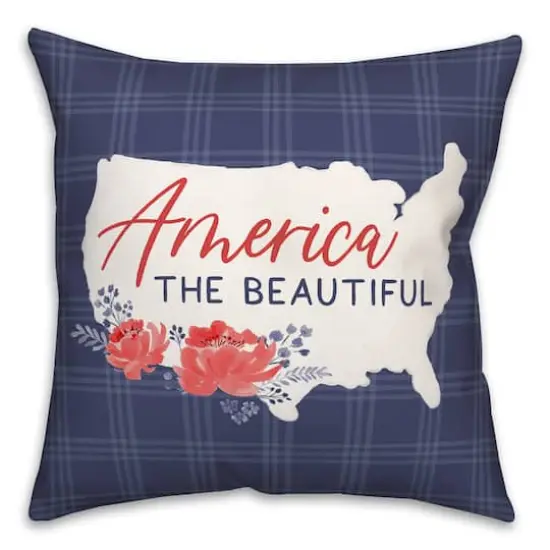 America the Beautiful Plaid Indoor/Outdoor Pillow {1}