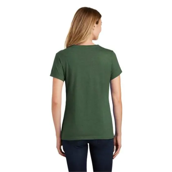 Port & Company&reg; Fan Favorite&trade; Blend Ladies V-Neck T-Shirt Forest Green Heather {6}