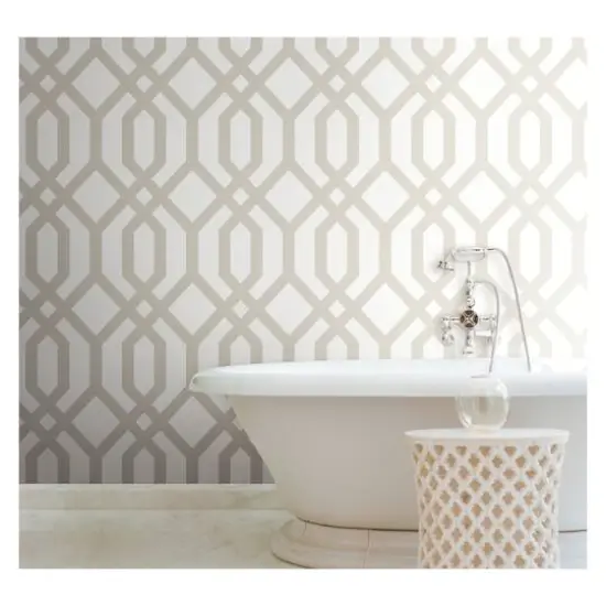 RoomMates Gazebo Lattice Peel & Stick Wallpaper Taupe {5}