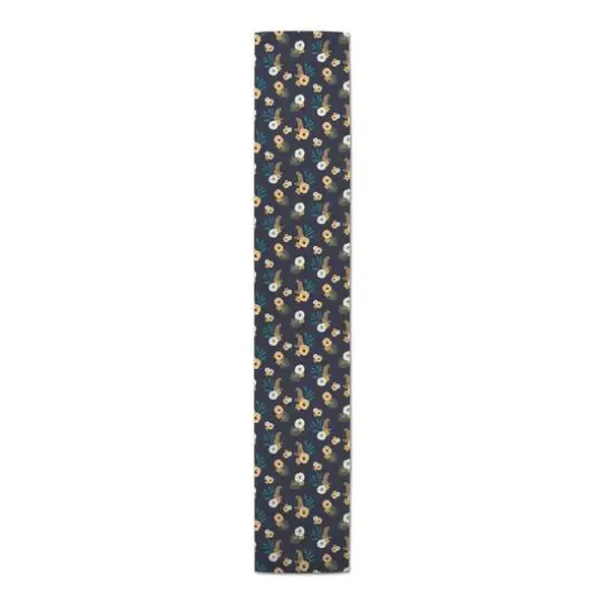 72" Tropical Jag Cotton Twill Runner Navy {4}