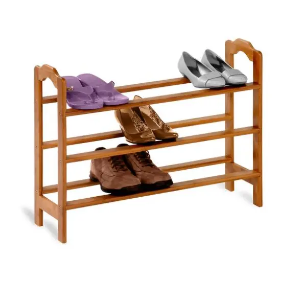 Honey Can Do 3-Shelf Bamboo Shoe Rack {4}