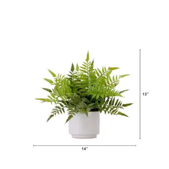 13" Artificial Boston Fern Plant with Decorative Planter  {3}