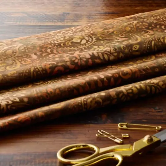 Feldman Premium Indonesian Batik Brown Paisley Fabric {3}