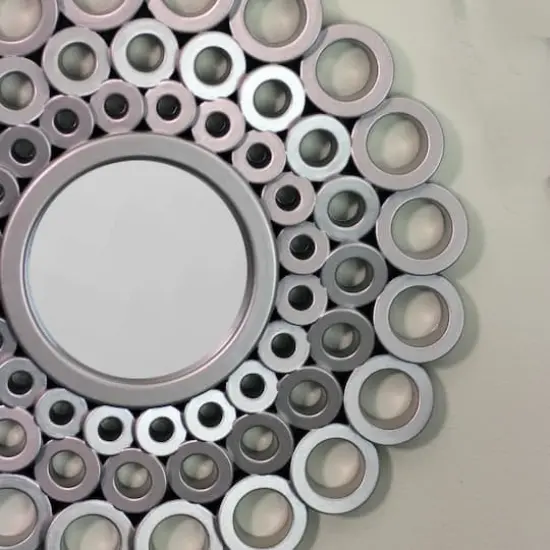 9.5" Silver Cascading Orbs Mirror Set {4}