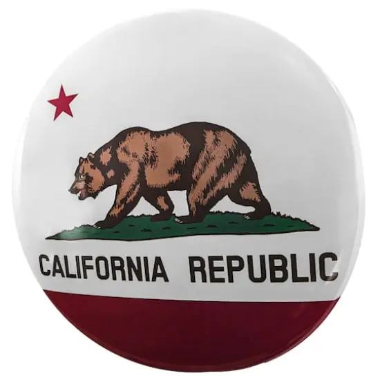 American Art Décor™ 15" California State Flag Dome Metal Sign {1}