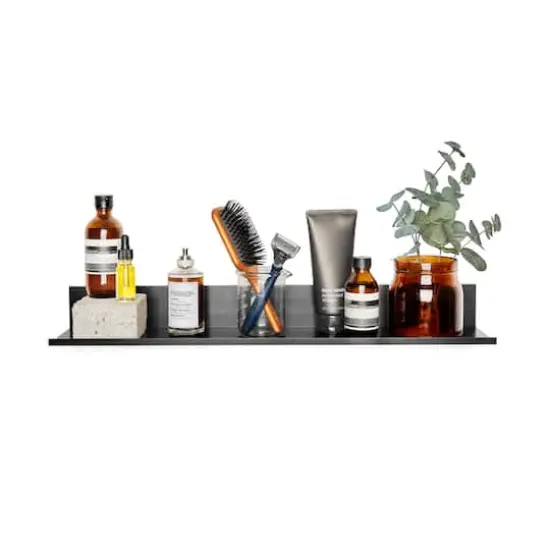 Hangz&trade; Black No Stud 4" Depth Floating Shelf {5}