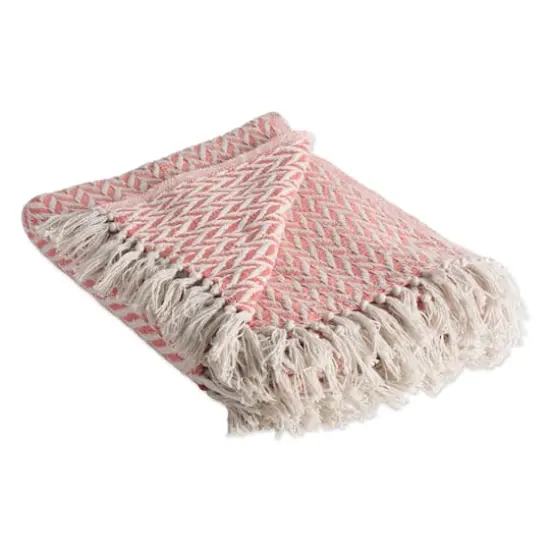 DII&reg; Blush Pink Zig-Zag Throw {1}