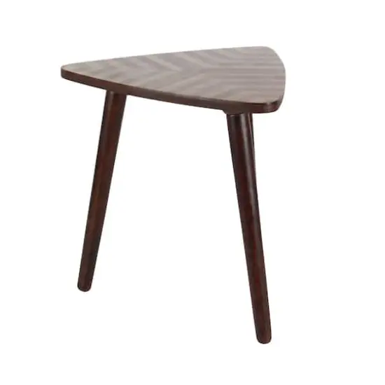 Dark Brown Mango Wood Modern Accent Table {4}