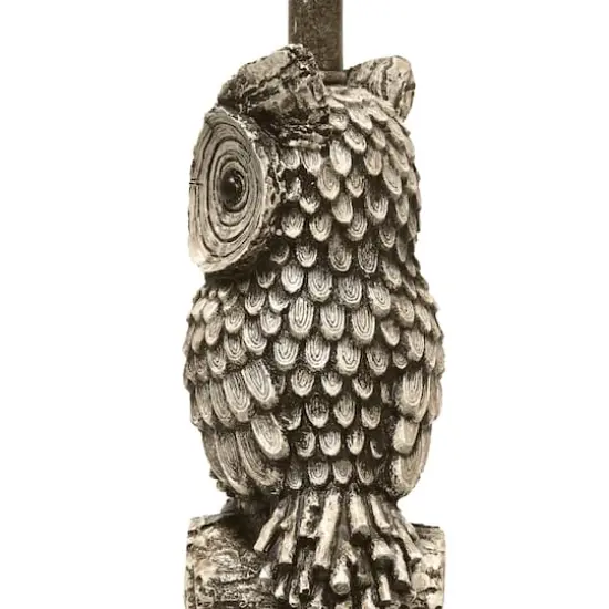 Simple Designs&trade; 20" Brown and White Owl Table Lamp with Shade White Shade {10}