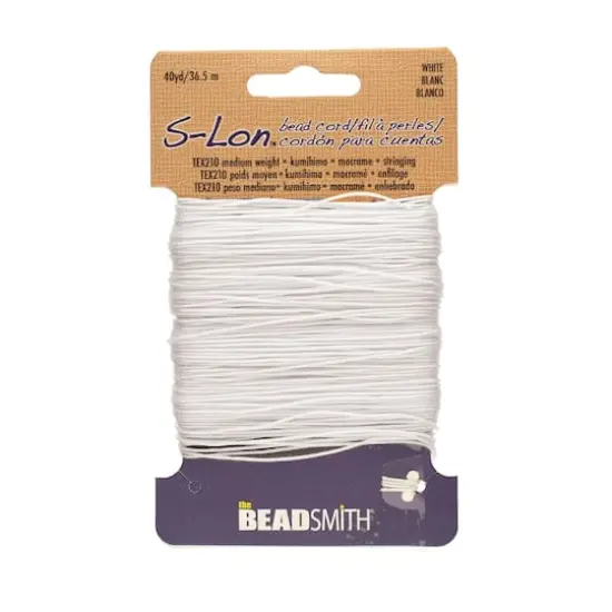 The Beadsmith&reg; S-Lon&reg; 0.5mm White Bead Cord {1}