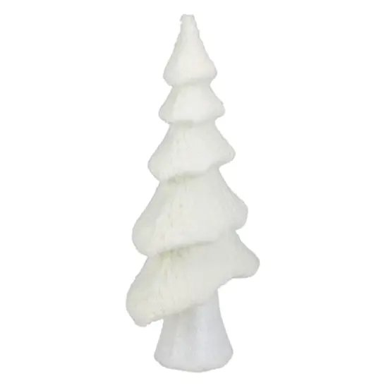16.75" Cream Cable Knit Christmas Tree Tabletop D&eacute;cor {5}