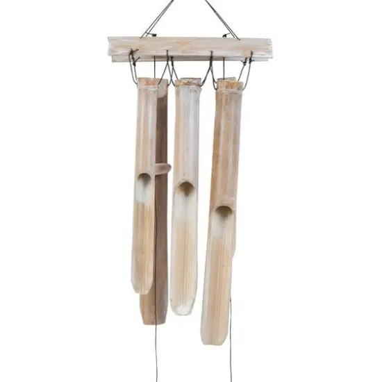 36" Ship Wheel Handmade Bamboo Windchime with Log Chimes {6}
