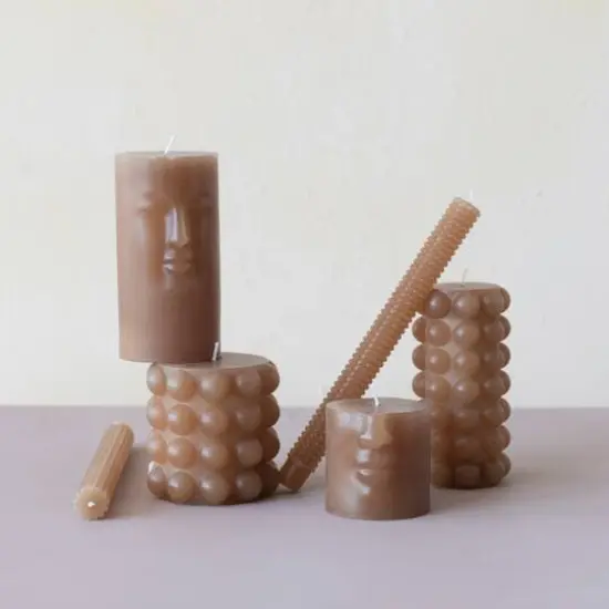 Hello Honey&reg; Unscented Hobnail Pillar Candle {4}