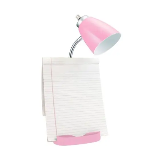 LimeLights 18.5" Gooseneck Organizer Desk Lamp with Tablet Stand Pink {9}