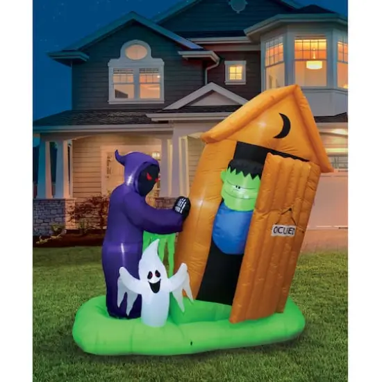 6.5ft. Inflatable Animated Monster Outhouse Scene {8}