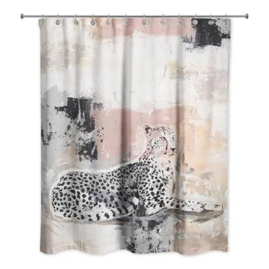 Jungle Cat Abstract I 71" x 74" Shower Curtain {1}